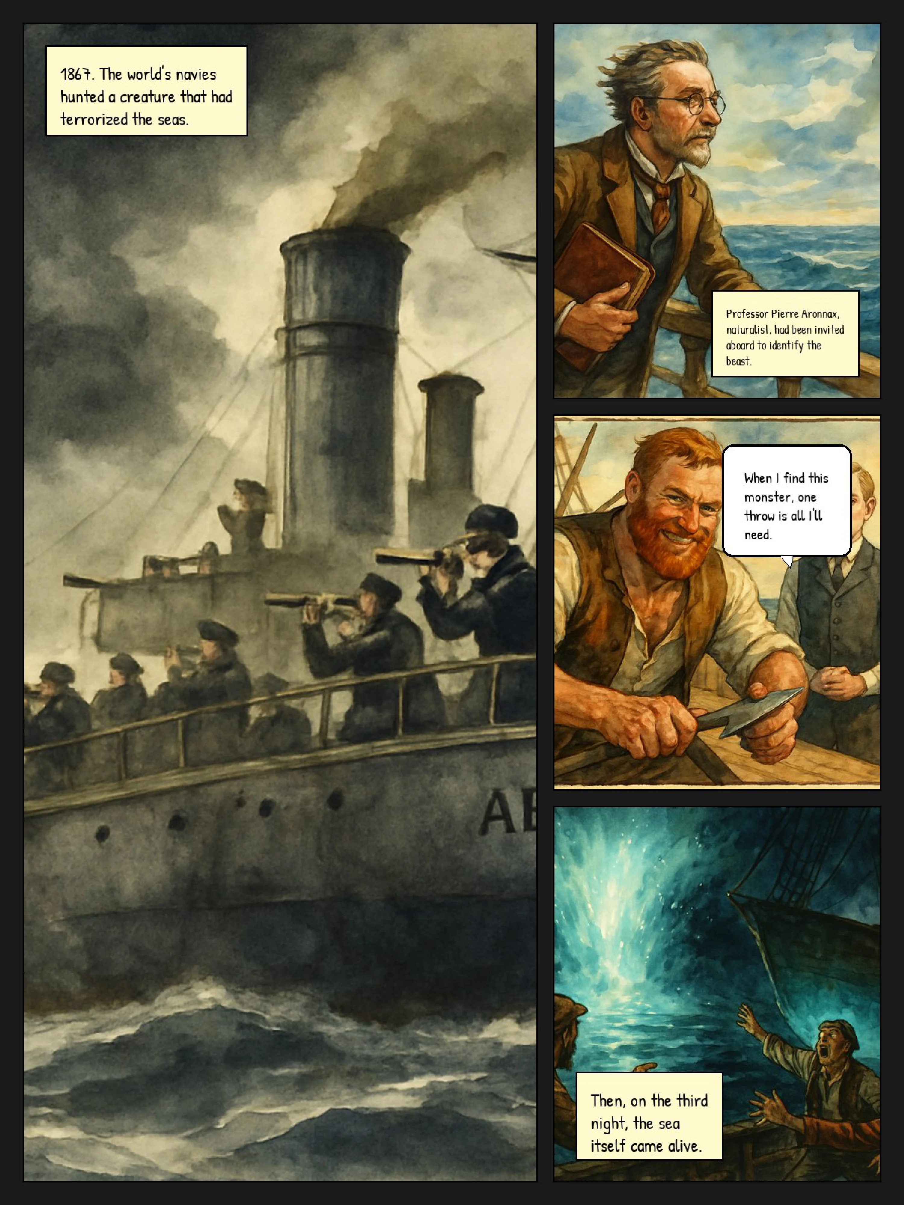 An illustrated page from Illustrative’s Jules Verne sample